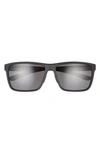 Smith Riptide 61mm Polarized Sport Square Sunglasses In Matte Black/ Black