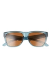 Smith Lowdown 2 56mm Polarized Square Sunglasses In Crystal Stone Green/ Brown