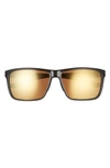 Smith Riptide 61mm Polarized Sport Square Sunglasses In Black/ Bronze Mirror