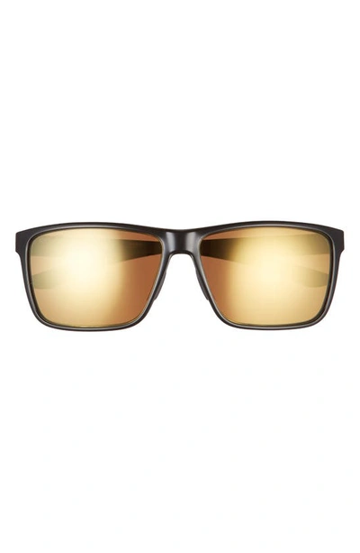 Smith Riptide 61mm Polarized Sport Square Sunglasses In Black/ Bronze Mirror