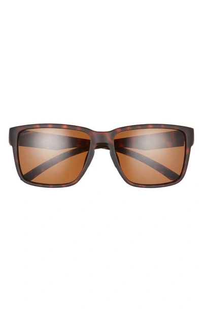 Smith Emerge 60mm Polarized Rectangle Sunglasses In Matte Tortoise/ Brown