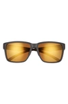 Smith Emerge 60mm Polarized Rectangle Sunglasses In Matte Black/ Bronze Mirror