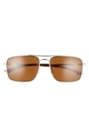 Smith Outcome 59mm Polarized Aviator Sunglasses In Gold/ Polarized Brown