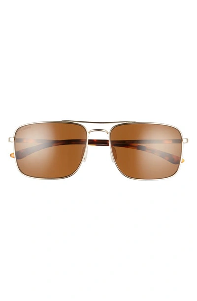 Smith Outcome 59mm Polarized Aviator Sunglasses In Gold/ Polarized Brown