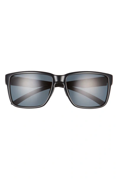 Smith Emerge 60mm Polarized Rectangle Sunglasses In Black/ Polarized Black
