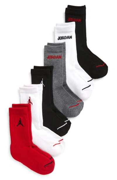 Jordan Kids' Legend Assorted Crew Socks In Black/red