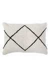Pom Pom At Home Big Geo Pattern Plush Accent Pillow In Ivory/ Charcoal