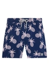 TOM & TEDDY KIDS' PINEAPPLE PRINT SWIM TRUNKS,PINSP