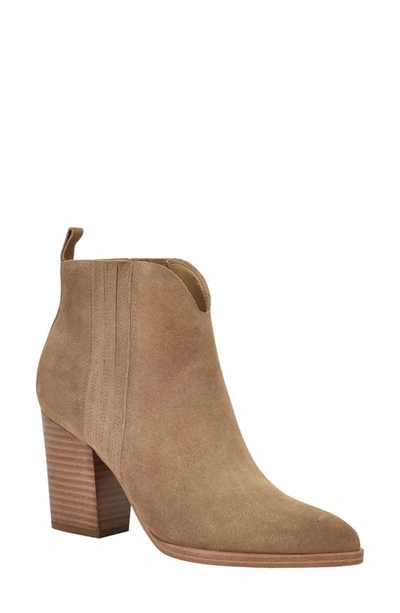 Marc Fisher Ltd Annabel Bootie In Noisette Suede