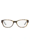 Tory Burch 51mm Rectangular Optical Glasses In Yellow Tortoise