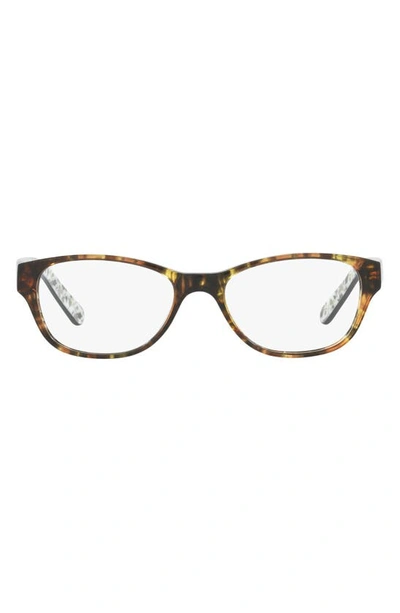 Tory Burch 51mm Rectangular Optical Glasses In Yellow Tortoise