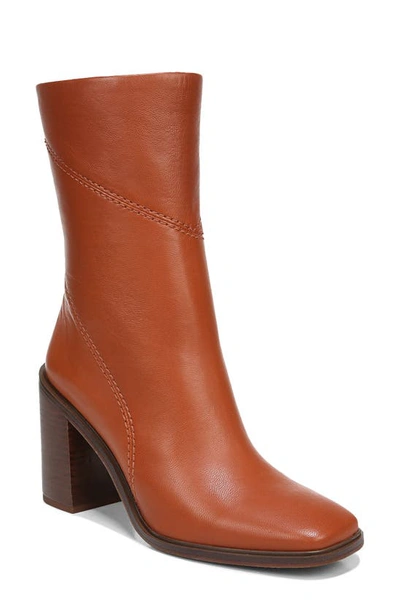 Franco Sarto Stevie Bootie In Dark Orange Leather