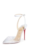 CHRISTIAN LOUBOUTIN SPIKAQUEEN CRYSTAL PUMP,3210035