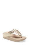 Fitflop Fino Feather Flip Flop In Platino