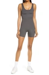 Girlfriend Collective Bike Scoop-neck Recycled Polyester-blend Unitard In Moon