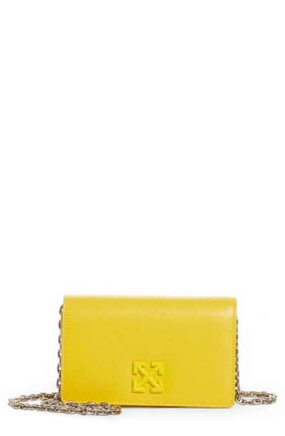 Off-white Jitney 0.5 Leather Chain Shoulder Bag, Yellow