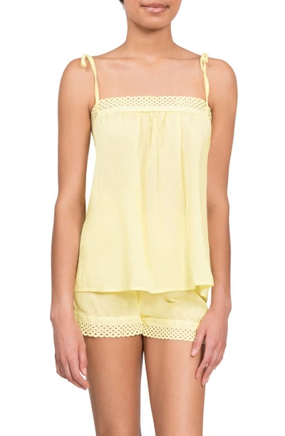 Everyday Ritual Ivy Poppy Short Pajamas In Limoncello