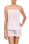 Everyday Ritual Ivy Poppy Short Pajama Set In Mist