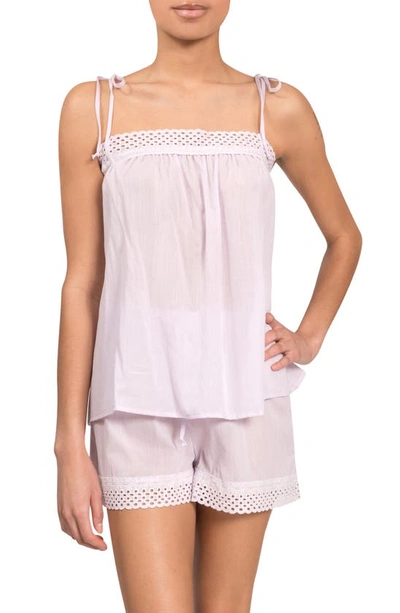 Everyday Ritual Ivy Poppy Short Pajama Set In Mist