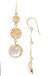 ANNA BECK MOTHER-OF-PEARL TRIPLE DROP EARRINGS,ER10303-GMP