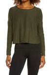 Beyond Yoga Morning Light Crop Tee In Eden Green Heather