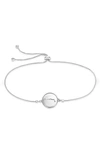 Sterling Forever Sterling Silver Aquarius Constellation Disk Bolo Bracelet In Silver- Aries