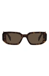 Prada Runway 49mm Rectangle Sunglasses In Tortoise/ Brown