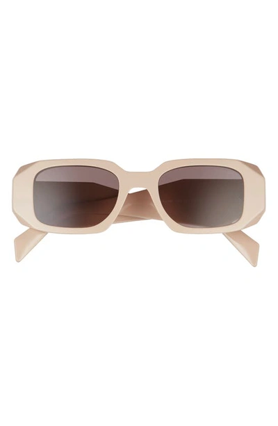 Prada Runway 49mm Rectangle Sunglasses In Powder/ Purple Brown