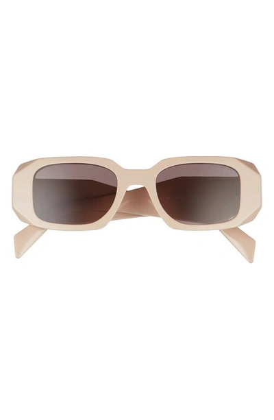 Prada Runway 49mm Rectangle Sunglasses In Beige