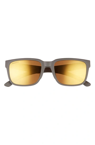 Smith Headliner 55mm Polarized Rectangle Sunglasses In Matte Gravy/ Bronze Mirror