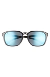 Smith Contour 56mm Polarized Square Sunglasses In Black/ Blue Mirror