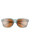 Smith Contour 56mm Polarized Square Sunglasses In Crystal Stone Green/ Brown
