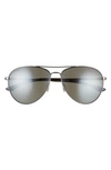Smith Layback 60mm Polarized Aviator Sunglasses In Matte Dark Ruth/ Gray Green
