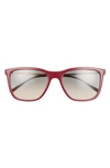 Ray Ban 56mm Pillow Sunglasses In Red Cherry/ Clear Grad Grey