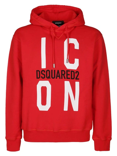Dsquared2 Icon Print Hoodie In Rot