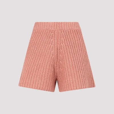 Alanui High-waisted Ribbed Shorts In Pink