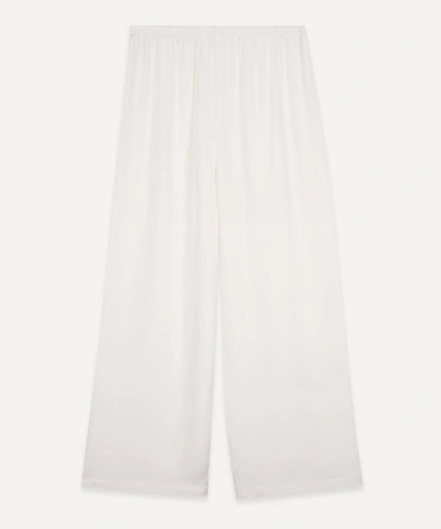 Eskandar Flared Silk Trousers In Black