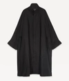 Eskandar Sloped-shoulder Long Raincoat In Black
