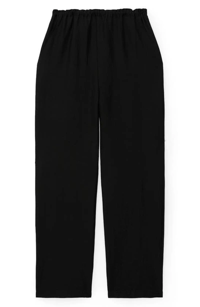 Totême Stretch Linen Blend Pants In Black