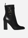 GIVENCHY LOCK-HEEL LEATHER ANKLE BOOTS