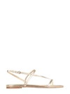 Aeyde Ella Nappa Leather Laminated Sandals Laminated Gold In Gold