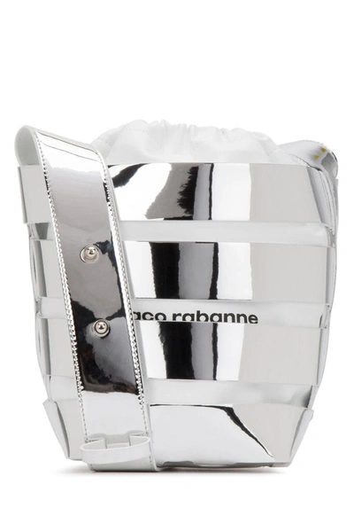 Paco Rabanne Cut Out Bucket Bag In Silver