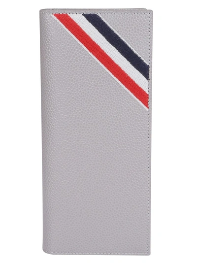 Thom Browne Rwb Striped Wallet In Grey