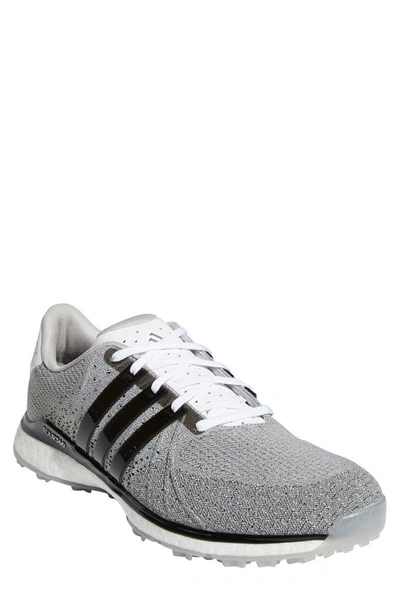 Adidas Golf Tour360 Xt-sl Leather And Rubber-trimmed Mesh Spikeless Golf Shoes In Gray