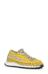 Valentino Garavani Yellow & Grey Crochet Sneakers