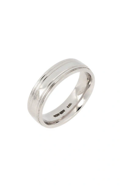 Bony Levy 6mm Double Line Edge Polished Band In White Gold