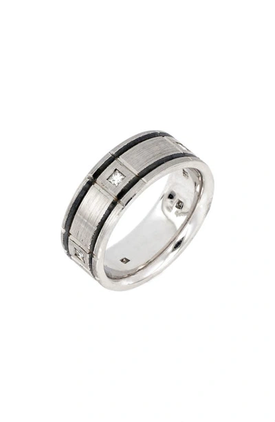 Bony Levy Diamond Inset Satin Band In White Gold