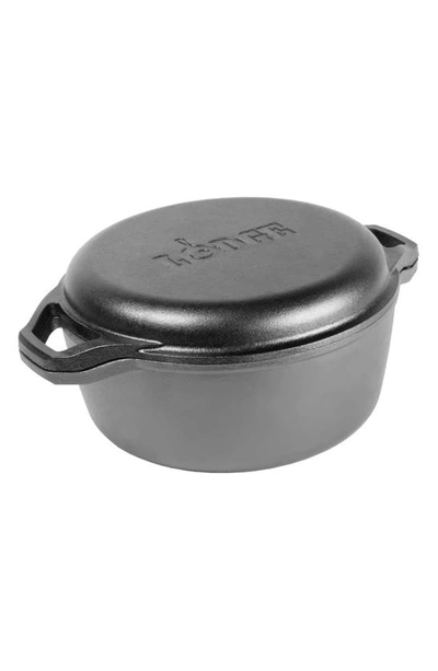 Lodge Chef Collection 6-quart Cast Iron Double Dutch Oven In Black