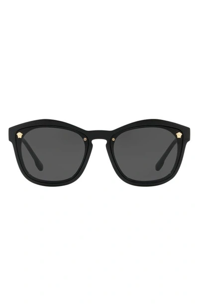 Versace Medusa 57mm Square Sunglasses In Black Solid