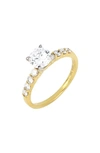 Bony Levy Shared Prong Diamond Engagement Ring Setting In Yellow Gold